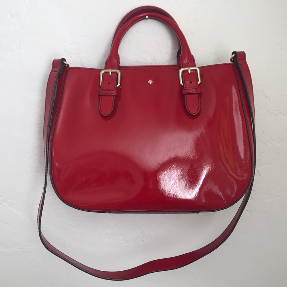 Stunning Red Kate Spade Patent Tote w/ Strap
